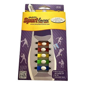 Jazzy Sport Laces  No Tie Adjustable Laces Toddler to Adults Unisex Rainbow NIB